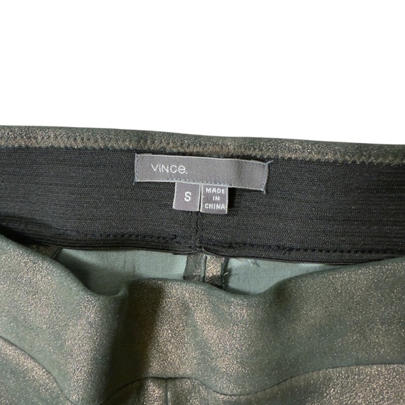 Vince Women’s Elastic Waistband Metallic Suede Ankle Leggings Green Size Small - Picture 5 of 14
